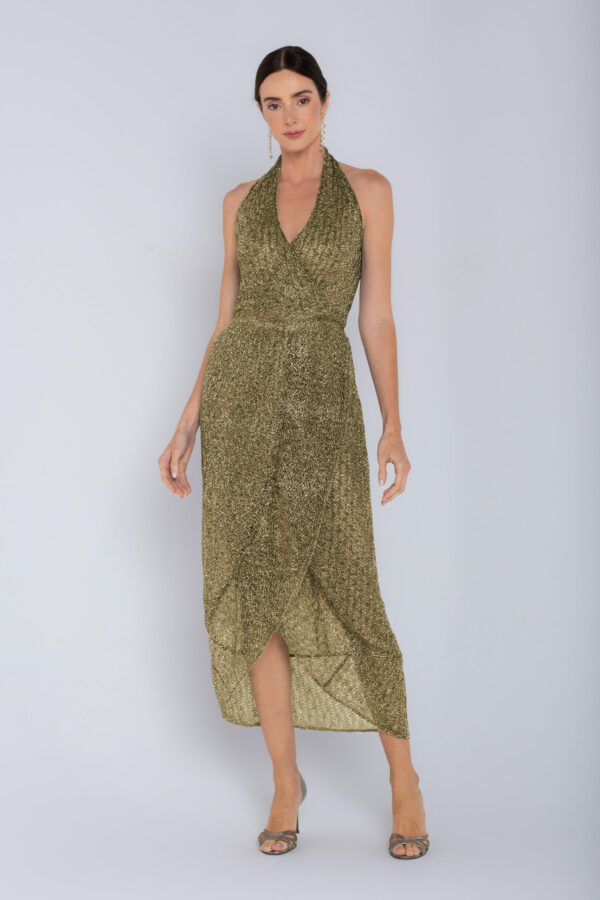 Vestido Positano dourado